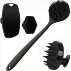 4PCS Set Silicone Body Scrubber Soft Exfoliating Brush for Face Gentle Shower Massage and Skin Cleansing Bathroom Accessories