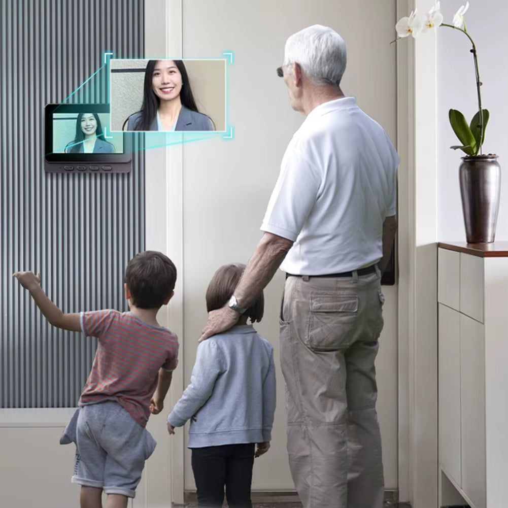 2.4G WiFi Wireless Visual Doorbell HD 4.3 Inch IPS Screen IR Night Vision Door Eye Camera Video Intercom Doorbell