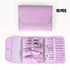 16Pcs Professional Nail Clippers and Cuticle Nippers Set with Travel Case Manicure Set Pedicure Sets Nail Clippers