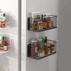1Pc Strong Magnetic Spice Rack-No-Drill,Space-Saving Kitchen Organizer for Refrigerator & Microwaves with Super Magnetic Suction