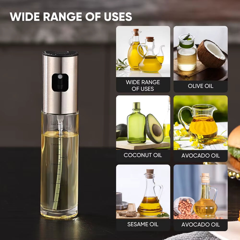 100Ml Glass Oil Sprayer Bottle for Cooking ,Mister Olive Oil Vinegar Spritzer Sprayer Glass Bottles for Kitchen/Salad/Barbecue
