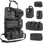Tactical Seat Back Organizer Vehicle Molle Panel Storage, with 5 Detachable Molle Pouches, Universal Car Seat Organizer
