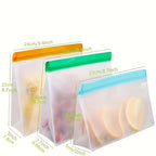Reusable Silicone Food Bag Freezer Stand up Food Storage Pouch PEVA Bag Leakproof Containers Kitchen Fresh Bags Wrap Ziplock Bag