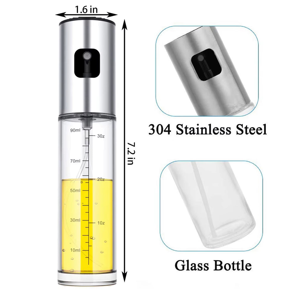 100Ml Glass Oil Sprayer Bottle for Cooking ,Mister Olive Oil Vinegar Spritzer Sprayer Glass Bottles for Kitchen/Salad/Barbecue