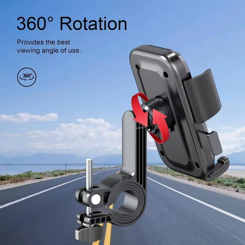 Bike Phone Holder Motorcycle Fast Locking Rotatable MTB Phone Mount Shockproof Phone Holder
