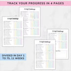 75 Sheets Challenge Planner Notebook Editable Multiple Functional Soft Challenge Planner Hardcover Calendar Planner Daily Work