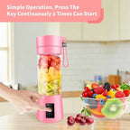 A78E-Portable Blender Mini Blender for Shakes and Smoothies Rechargeable USB 380Ml Traveling Fruit Juicer Cup with 6 Blades