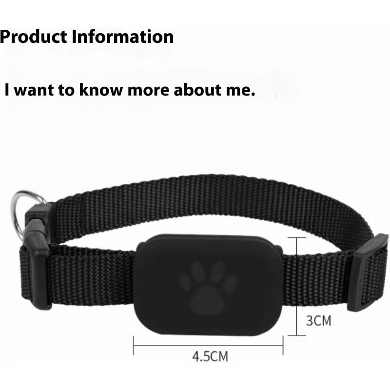 Pet Smart GPS Tracker Collar Pet Cat Dog Anti-Lost Locator Device Cats Dogs Global Tracking Device Compatible with Ios/Android