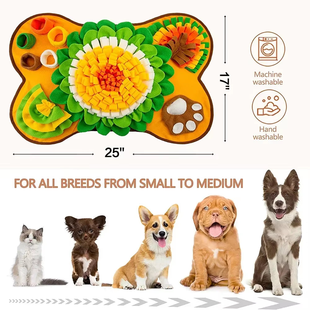 Large Snuffle Mat for Dogs Pet Interactive Training and Stress Relief Sniff Feeding Mat Slow Feeder Dog Treat Mat Dog Toys