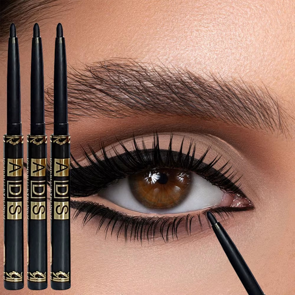 3PCS/9PCS Long-Lasting Waterproof Black Eyeliner Pencil -Smudge-Proof Sweat-Resistant for Bold Eye Makeup, Ldeal Gift