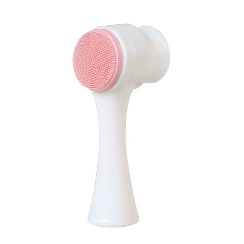 3D Double Silicone Facial Cleansing Brush Manual Massage Facial Brush Soft Bristles Exfoliator Double Sided Face Wash Brush Main image
