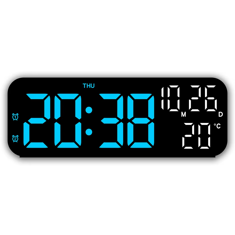 Digital Alarm Clock Temperature and Date Week Display Night Mode Table Clock Voice Control 12/24H Electronic LED Alarm Clocks Main image