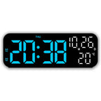 Digital Alarm Clock Temperature and Date Week Display Night Mode Table Clock Voice Control 12/24H Electronic LED Alarm Clocks