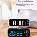 Digital Alarm Clock Temperature and Date Week Display Night Mode Table Clock Voice Control 12/24H Electronic LED Alarm Clocks