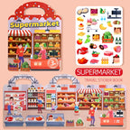 Jelly Sticker Book for Kids DIY Quiet Fun with Scene Stickers Reusable Paste Puzzle Book Educational Activity for Children