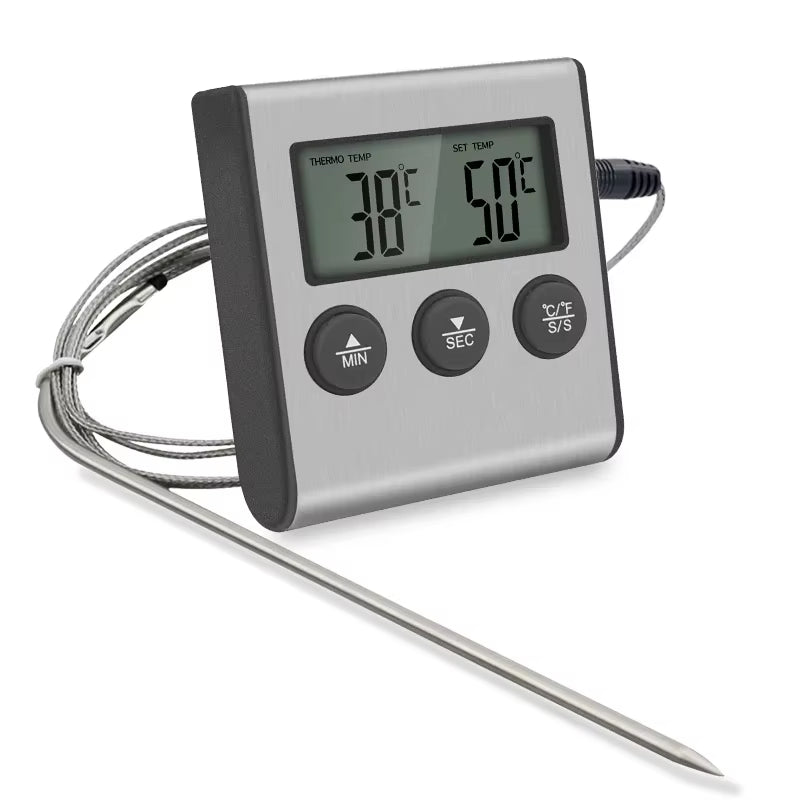 Tp700 Digital Remote Wireless Food Kitchen Oven Thermometer Probe for BBQ Grill Oven Meat Timer Temperature Manually Set