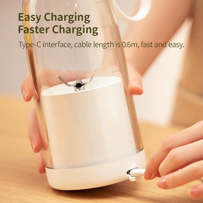 500Ml Portable 2400Mah Wireless Fruit Mixers USB Juicer Fresh Juice Bottle Blender plus 6 Blades Food Milkshake Ice Crush Cup