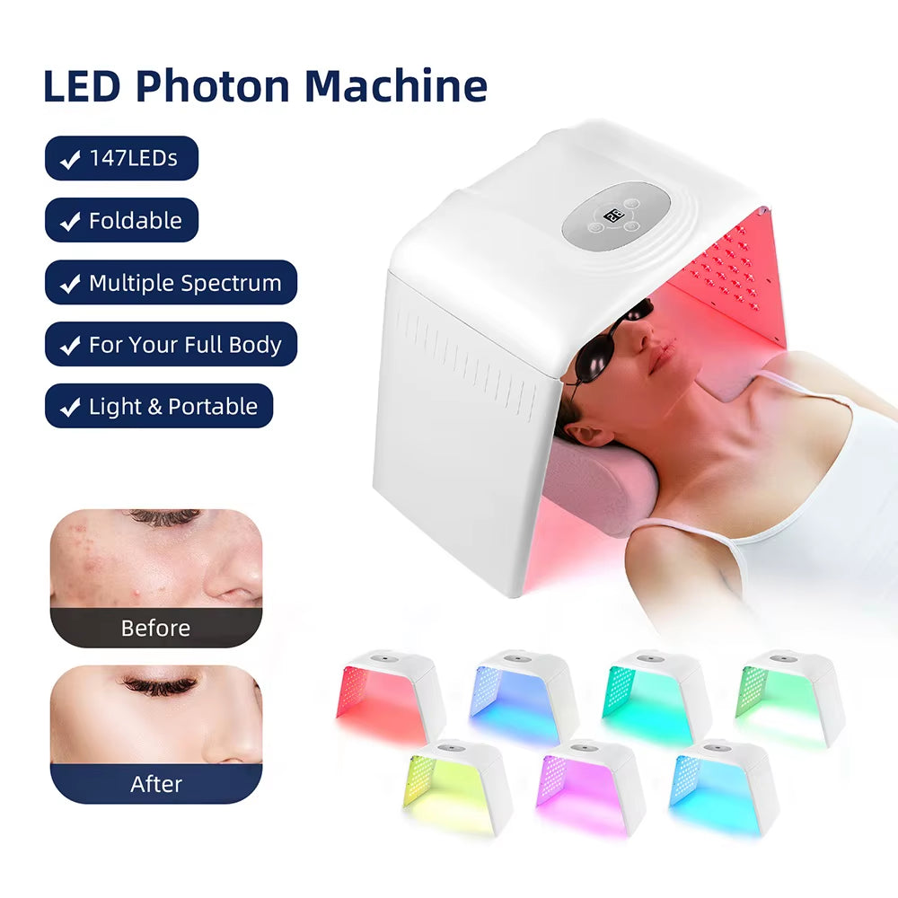 7 Colors LED Face Lamp Skin Moisturizing Face&Body Mask Salon SPA Home Use Skin Rejuvenation Foldable Skin Care Equipment