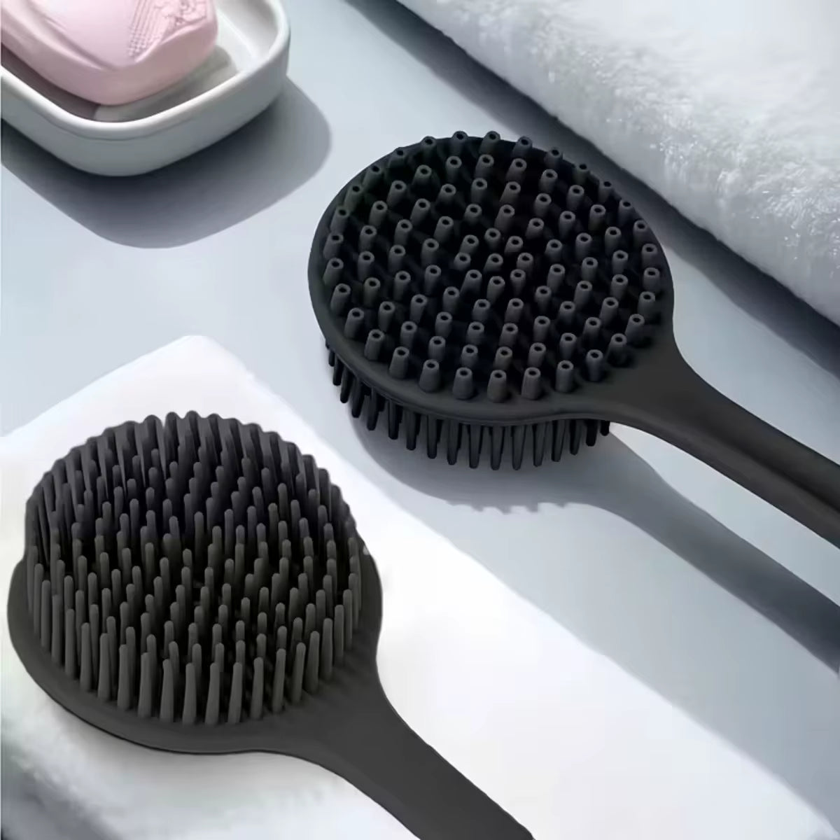 4PCS Set Silicone Body Scrubber Soft Exfoliating Brush for Face Gentle Shower Massage and Skin Cleansing Bathroom Accessories