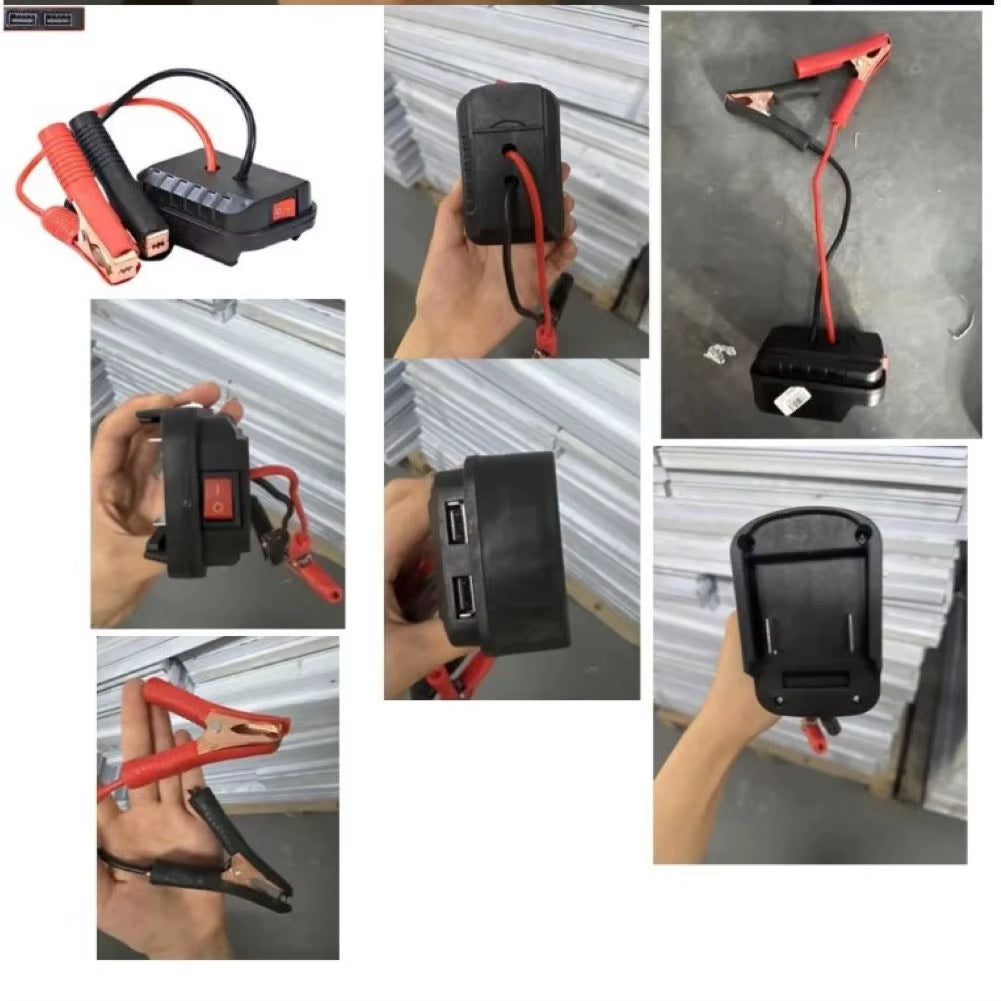 Car Lithium Battery Converter Charger Clip Auto Igniter Jump Starter for Makita Booster Cable Adapter Emergency Power DIY Tools
