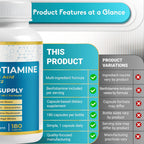 Ultra Benfotiamine - 13-In-1 with Alpha Lipoic Acid, Vitamin B12, Coq10, Rhodiola - Max Absorption -180 Capsules - Non-Gmo, Gluten-Free, Lab Tested