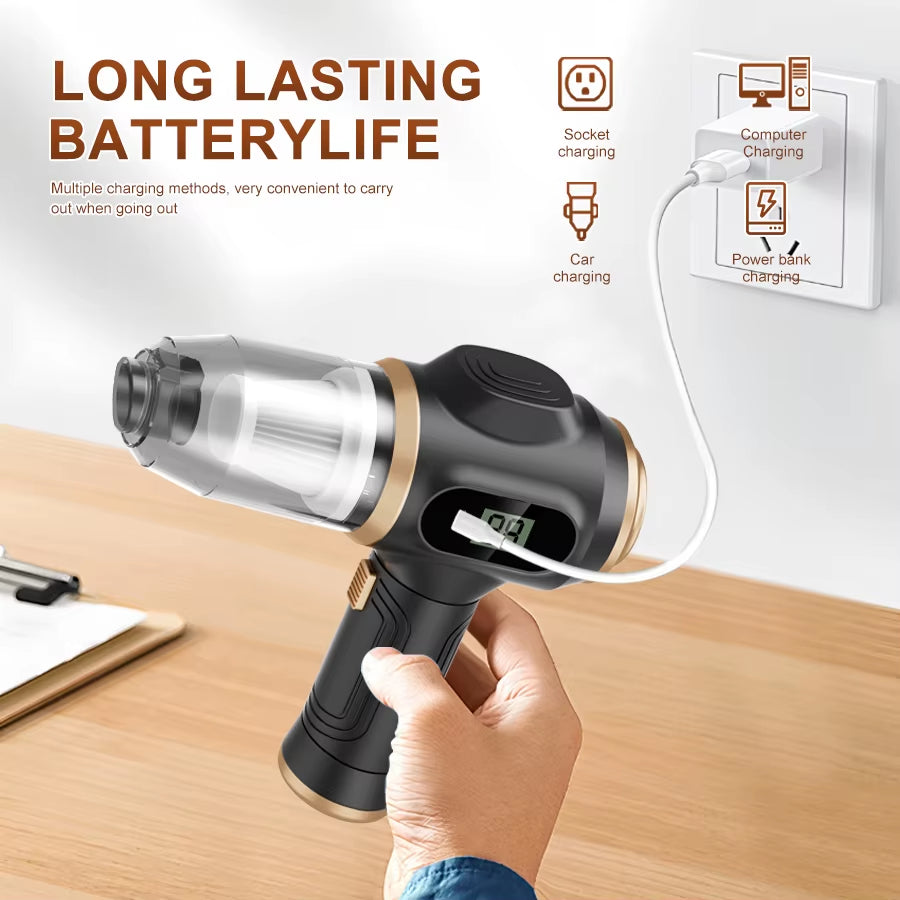 Cordless Handheld Vacuum Cleaner Suction Vacuum Cleaner Can Absorb Dust Debris Pet Hair Multi-Functional Household Car