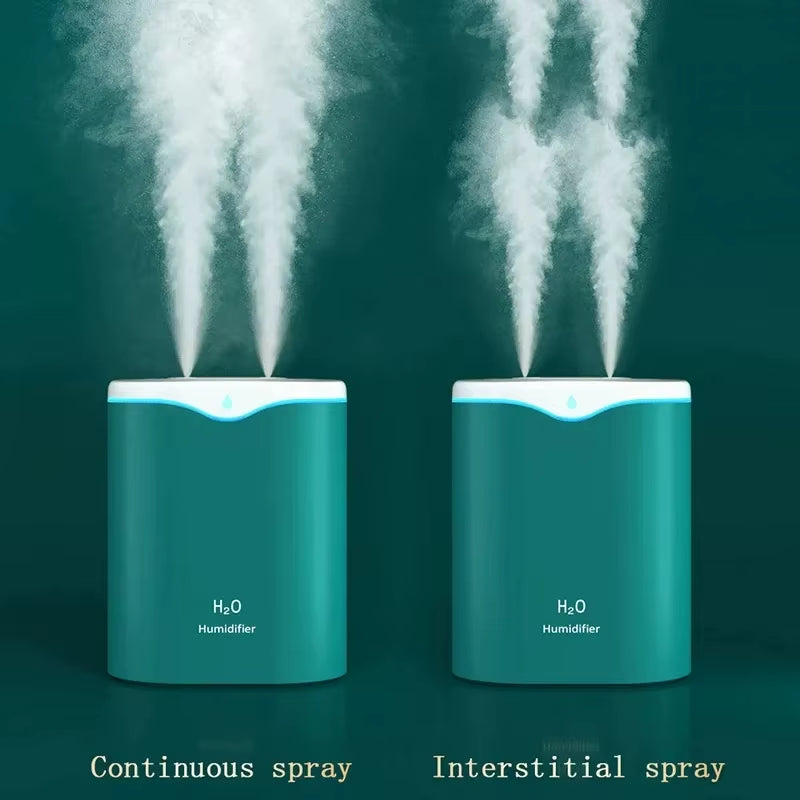 2000ML USB Cool Mist Humidifier Double Spray Port Essential Oil Aromatherapy Purifier for Home Office